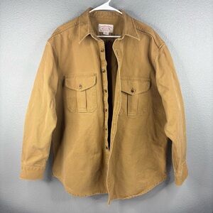 Filson Men’s Dark Tan Heavyweight Durable Cotton Canvas Shirt Jacket